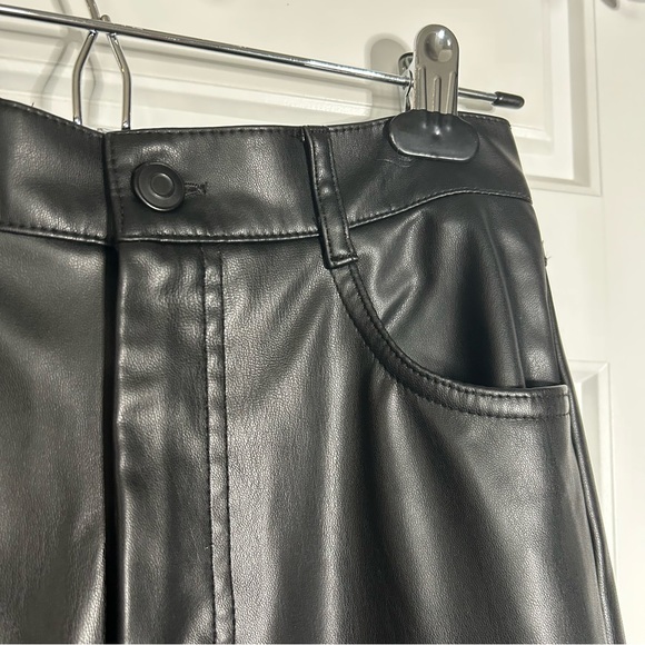 ZARA FAUX LEATHER STRAIGHT PANTS IN SIZE EXTRA SMALL (SIZE 2) IN BLACK - Picture 11 of 12